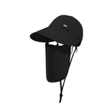US Stock Wide Brim Baseball Cap with Removeable Face Cover UPF 50+