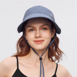 US Stock Wide Brim Baseball Cap with Removeable Face Cover UPF 50+