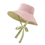 Women's Reversible Bucket Hat with Belt Wide Brim Waterproof Sun Cap UPF50+