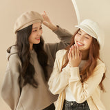 US Stock Women's Winter Sheep Wool Heated Beret Hat