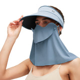 Sun Visor with Detachable Neck & Face Shield Multi-Function Slide Track Design UPF2000+
