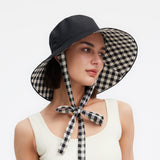 Women's Reversible Bucket Hat with Belt Wide Brim Waterproof Sun Cap UPF50+