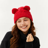 US Stock Women's Winter Heated Knit Hat