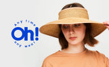 US Stock Wide Brim Straw Visor Hat Foldable Roll up Sun Beach Cap