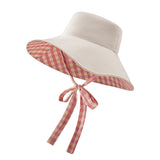 Women's Reversible Bucket Hat with Belt Wide Brim Waterproof Sun Cap UPF50+