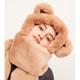 3-in-1 Multi-Functional Cute Animal Hat with Scarf and Mitten Combo