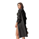 Women's Long Shirt Cover-Up Sun-Protective UPF 2000+ Pleated Design Beachwear