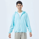 US Stock Men's Standard Hoodie Ultra Light Long Sleeve Sun Protective Coat UPF 50+