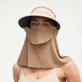 Sun Visor with Detachable Neck & Face Shield Multi-Function Slide Track Design UPF2000+