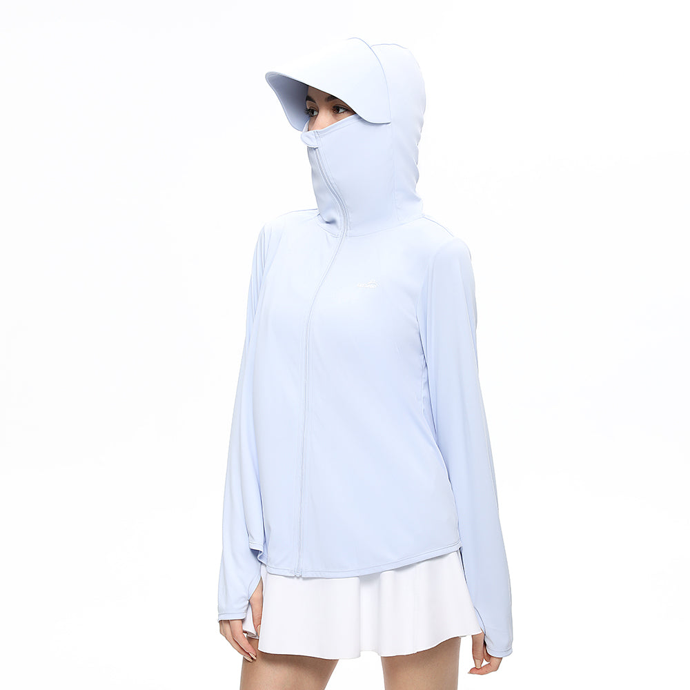 Women's Sun Protection Hoodie Jacket UPF50+ Long Sleeve Cloak Coats Tops