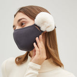 US Stock Women's Warm Mask Balaclava Face Cover with Earmuffs