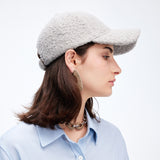 Warm Faux Plush Baseball Cap Adjustable Fit Stylish Unisex Fall & Winter Hat