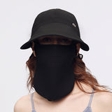 US Stock Wide Brim Baseball Cap with Removeable Face Cover UPF 50+