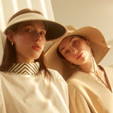 US Stock Unisex Extra Large Brim Sun Bucket Hat with Adjustable Windproof Rope
