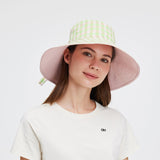 Women's Reversible Bucket Hat with Belt Wide Brim Waterproof Sun Cap UPF50+