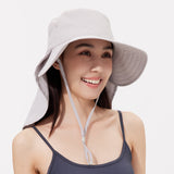 Japan Stock Unisex Wide Brim Sun Protection Bucket Hat with Neck Flap UPF 50+