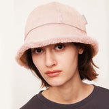 US Stock Winter Faux Fur Bucket Hat Fluffy Fuzzy Vintage Hat