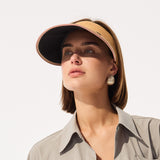Reversible Straw Visor Hat Roll Up Foldable Double-Sided Sun Protection Cap UPF 2000+