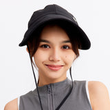 Wide Brim Baseball Cap with Adjustable Chin Rope Sun Protective Hat UPF 50+