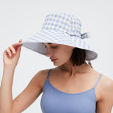 Women's Reversible Bucket Hat with Belt Wide Brim Waterproof Sun Cap UPF50+