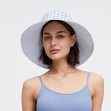 Women's Reversible Bucket Hat with Belt Wide Brim Waterproof Sun Cap UPF50+