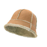 US Stock Winter Faux Fur Bucket Hat Fluffy Fuzzy Vintage Hat