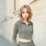 US Stock Women's Cropped Jacket UPF 50+ Long Sleeve Coat Tops