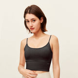 US Stock Women's Sexy Crop Top Seamless Underwear Tank Camisole UPF 50+