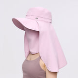 US Stock Unisex Sun Protection Fishing Hat with Face Neck Cover Flap Hiking Cap UPF 50+