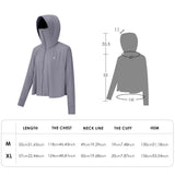 Women's Cropped Sun Protection Jackets UPF50+ Hoodie Tops Coats