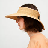 US Stock Wide Brim Straw Visor Hat Foldable Roll up Sun Beach Cap