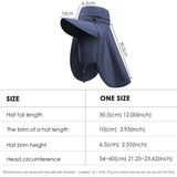 US Stock Unisex Sun Protection Fishing Hat with Face Neck Cover Flap Hiking Cap UPF 50+