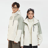 Unisex-adult Casual Jacket Lightweight Hoodie Outdoor Water Resistant Rain Coat with Removable Fleece Lining for Men Women Hiking