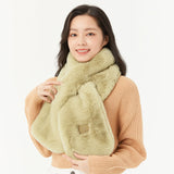 US Stock Faux Rabbit Fur Scarf for Women Winter Warm Scarves
