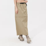 Dual-Use Cargo Skirts Long/Short Casual Loose Skirt with Cargo Pockets