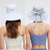 Women's Reversible Bucket Hat with Belt Wide Brim Waterproof Sun Cap UPF50+