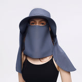 US Stock Unisex Sun Protection Fishing Hat with Face Neck Cover Flap Hiking Cap UPF 50+