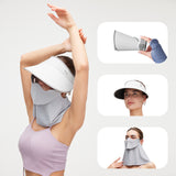 Sun Visor with Detachable Neck & Face Shield Multi-Function Slide Track Design UPF2000+