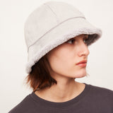 US Stock Winter Faux Fur Bucket Hat Fluffy Fuzzy Vintage Hat