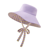 Women's Reversible Bucket Hat with Belt Wide Brim Waterproof Sun Cap UPF50+
