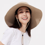 Unisex Wide Brim Bucket Hat Sun Protection Fishing Cap UPF 50+