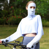 Women's Cycling Arm Sleeves with Face Cover Sun Protection UPF50+ Cooling Fabric