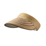 Reversible Straw Visor Hat Roll Up Foldable Double-Sided Sun Protection Cap UPF 2000+