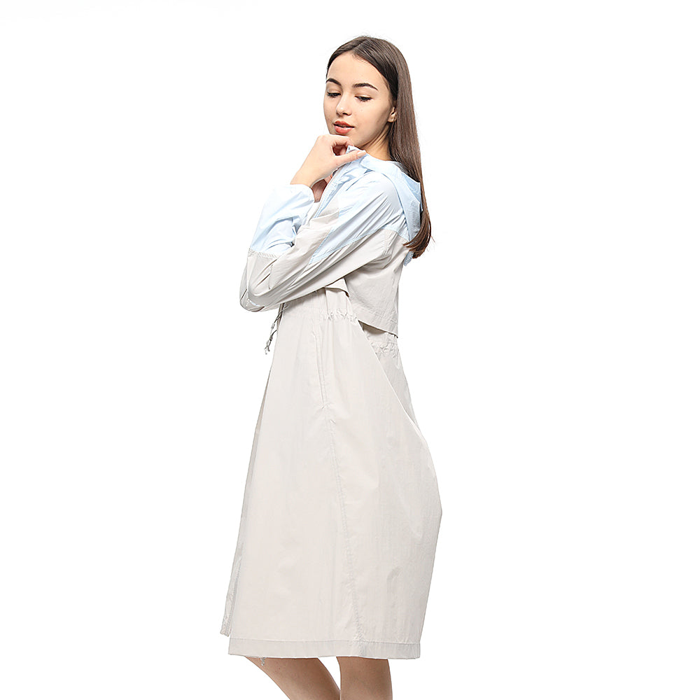 Women's Rain Windbreaker Sun Protection UPF 50+ Raincoat Lightweight Waterproof Hooded with Pockets