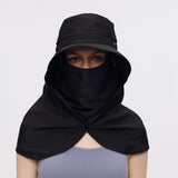 US Stock Unisex Sun Protection Fishing Hat with Face Neck Cover Flap Hiking Cap UPF 50+