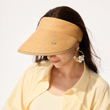 Reversible Straw Visor Hat Roll Up Foldable Double-Sided Sun Protection Cap UPF 2000+