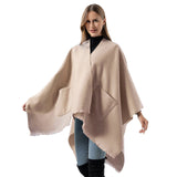 US Stock Women's Warm Shawl Warps Open Front Poncho Cape Scarf Blanket