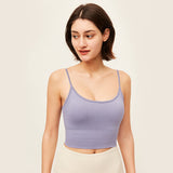 US Stock Women's Sexy Crop Top Seamless Underwear Tank Camisole UPF 50+