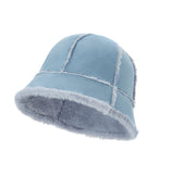 US Stock Winter Faux Fur Bucket Hat Fluffy Fuzzy Vintage Hat