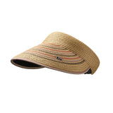 Reversible Straw Visor Hat Roll Up Foldable Double-Sided Sun Protection Cap UPF 2000+